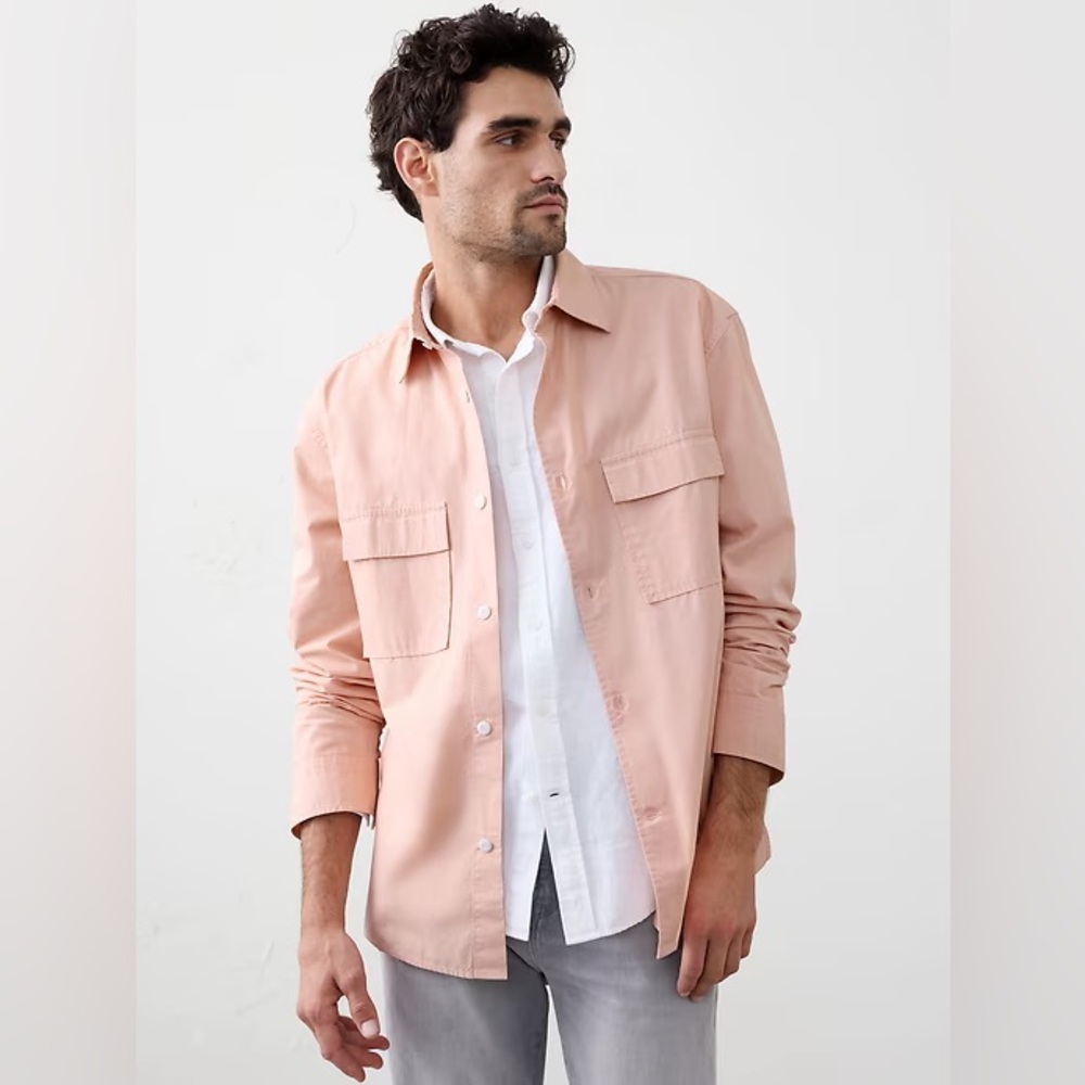 Men's Relaxed Fit Overshirt - Pink